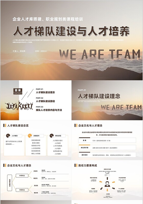 黄色实拍风人才梯队建设与人才培养培训团队