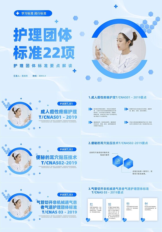 蓝色简约风护理团体标准护理团体标准解读课件团队
