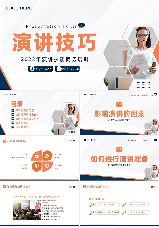 2023年演讲技巧商务培训PPT课件