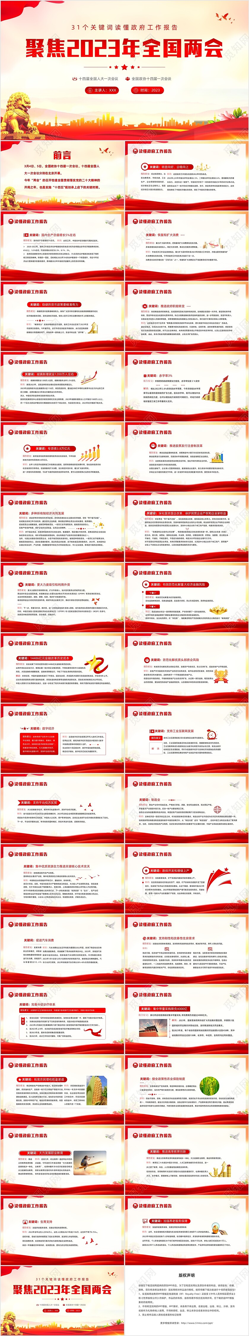 2023年学习全国两会工作报告全国两会政府工作报告PPT课件