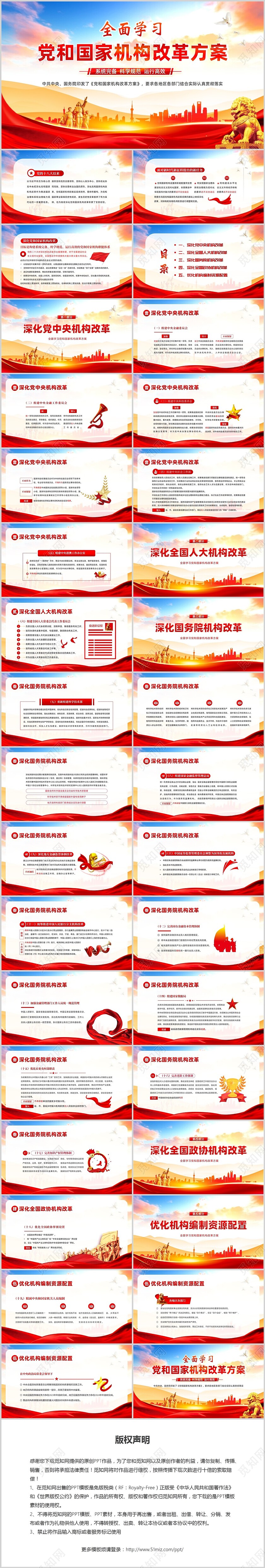 2023年党和国家机构改革方案学习解读PPT课件两会