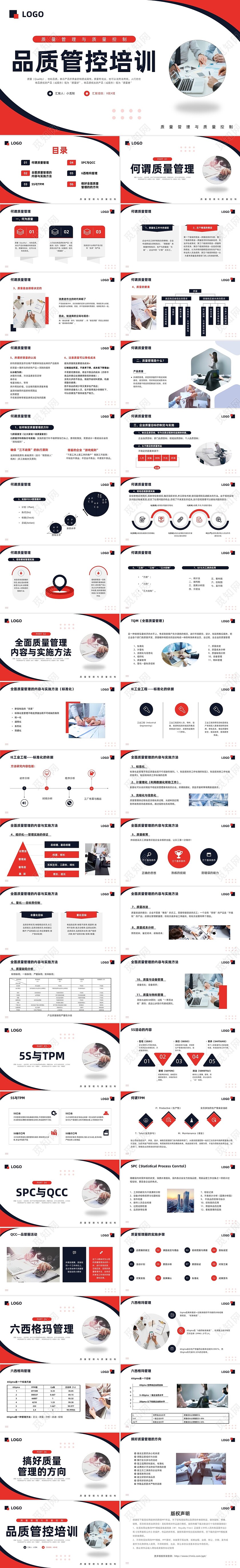 蓝粉简约质量管理与质量控制品质管控培训PPT模板宣传PPT动
