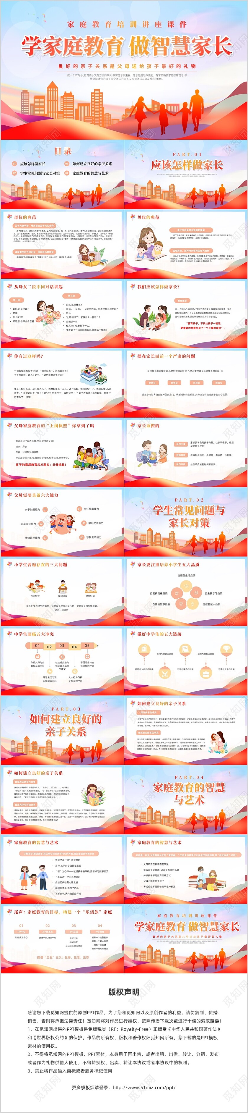 红色炫彩风家庭教育培训讲座课件国际家庭日