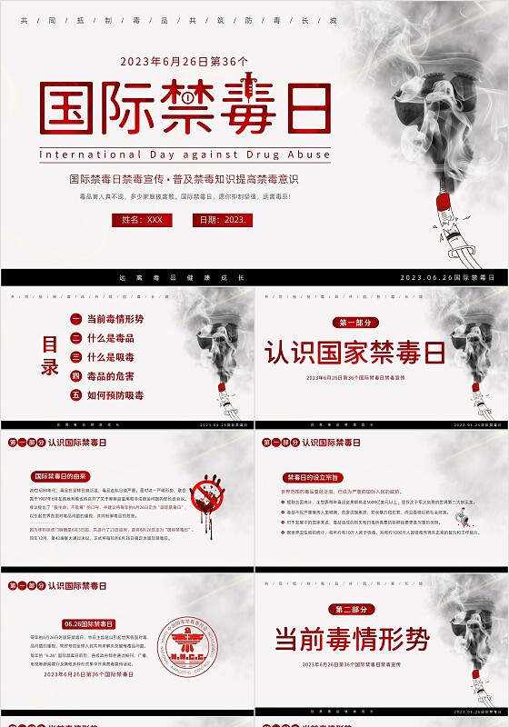 2023年国际禁毒日珍爱生命远离毒品禁毒教育PPT课件禁毒日（禁毒）