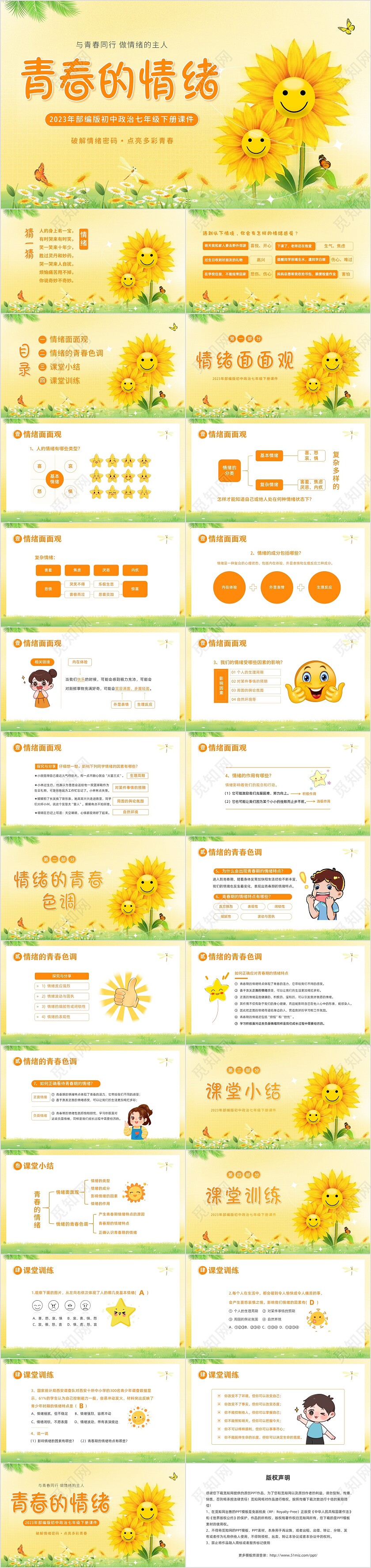 2023年情绪心理健康积极快乐奋斗努力主题班会PPT课件情绪管理