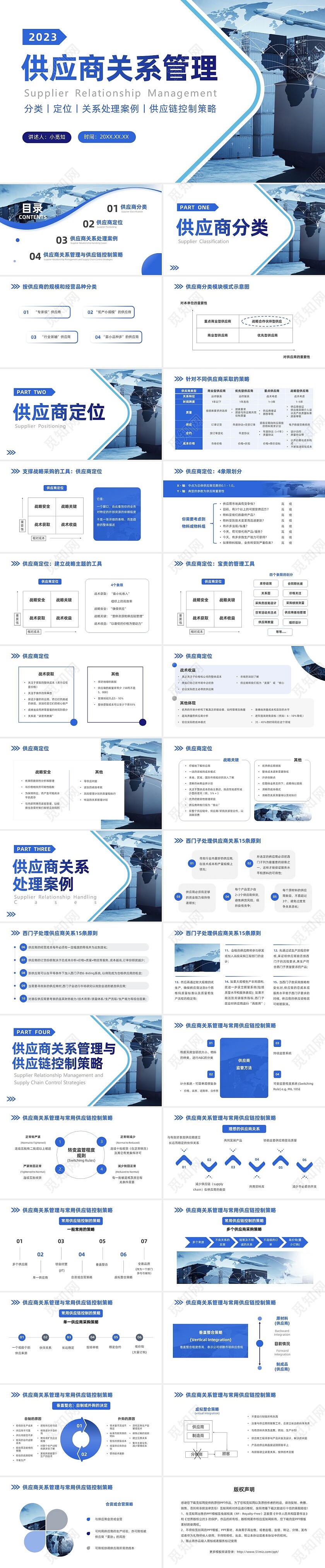 蓝色商务风企业实拍PPT模板供应商关系管理