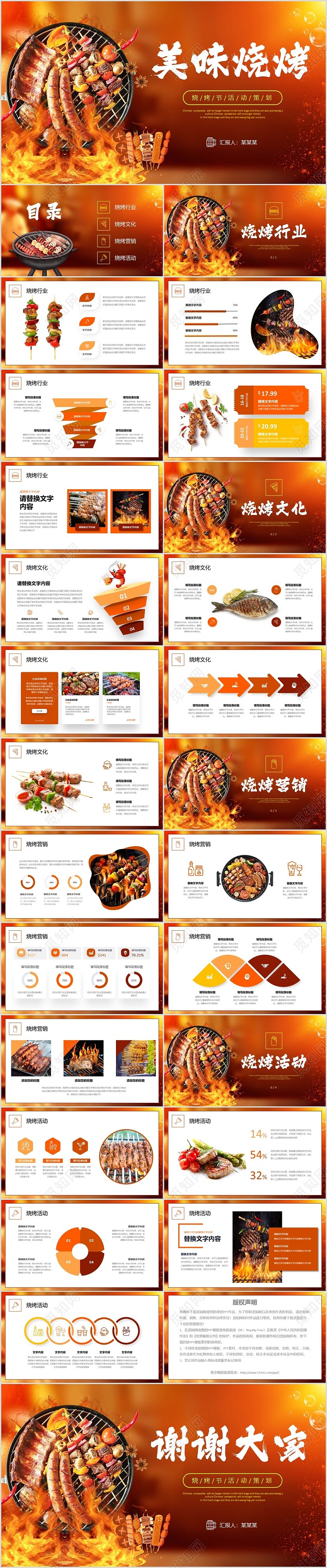 实拍风美味烧烤美食文化宣传PPT