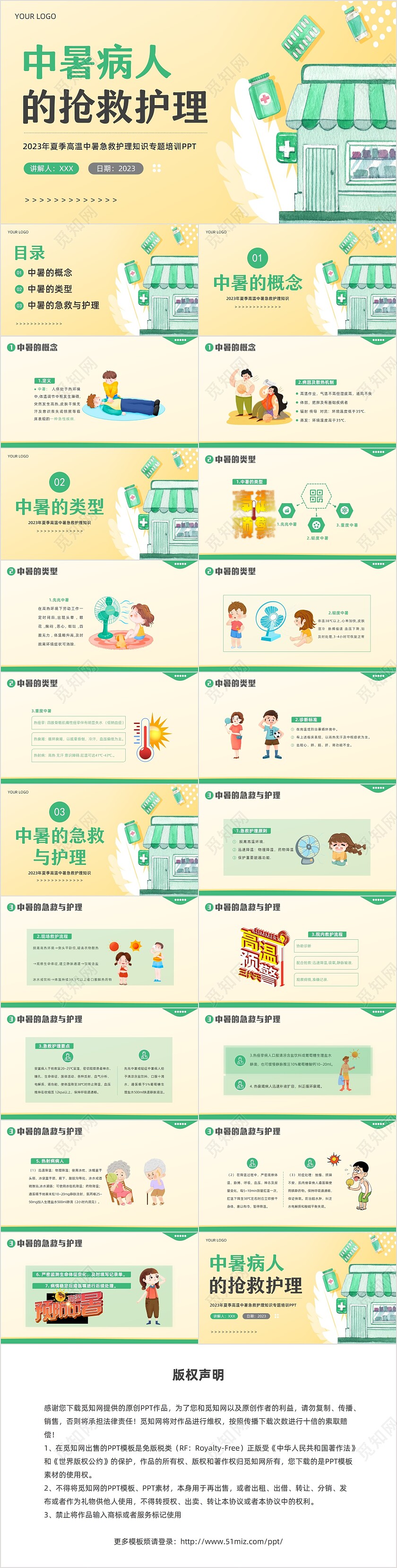 2023年中暑急救中暑抢救护理知识培训PPT课件热射病