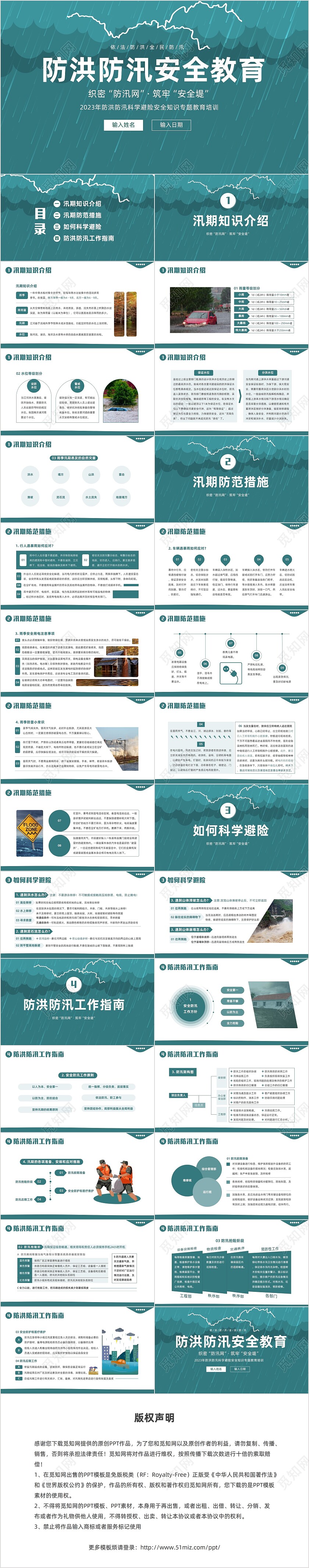 2023年防洪防汛安全教育知识培训PPT课件