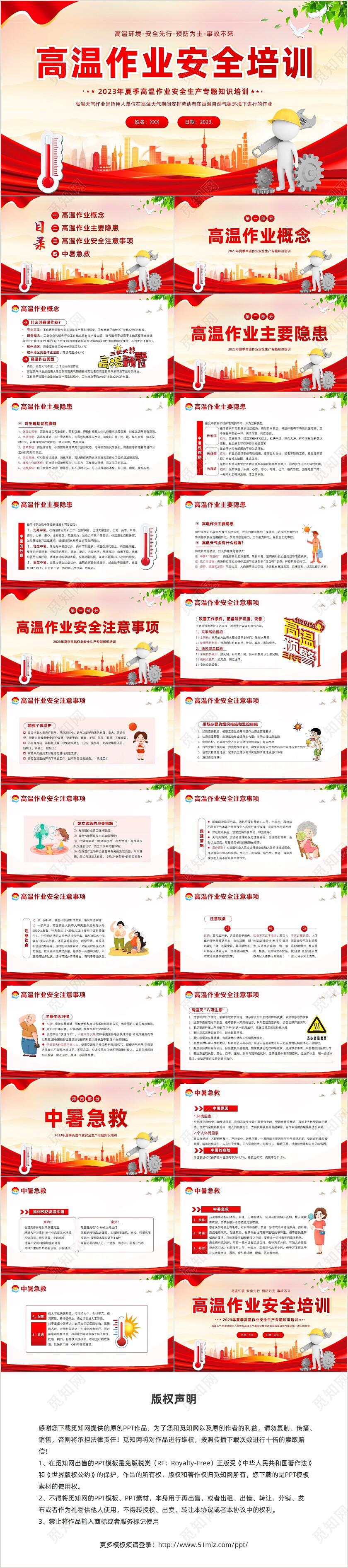 2023年高温天气安全作业高温安全生产培训PPT课件