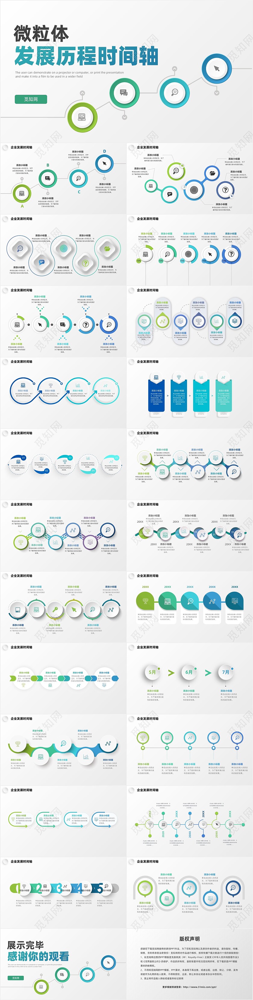 微粒体企业发展时间轴历程图表PPT
