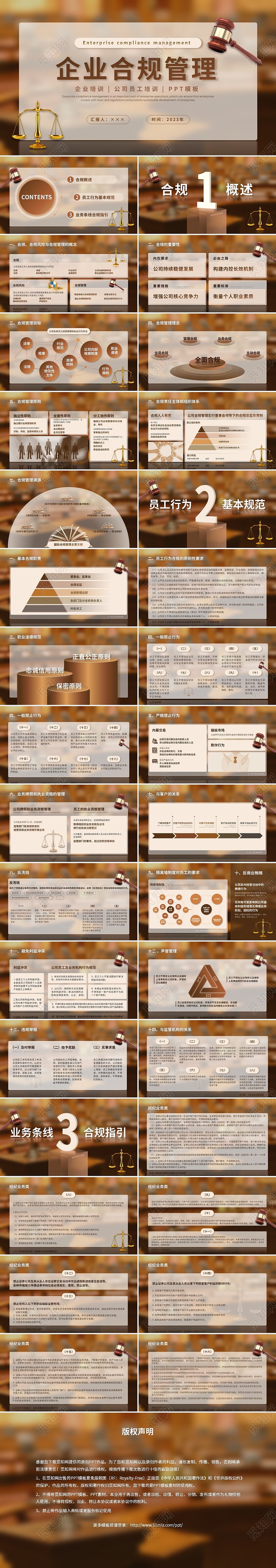 咖色棕色商务简约2023企业合规管理合规管理培训PPT模板合规培训