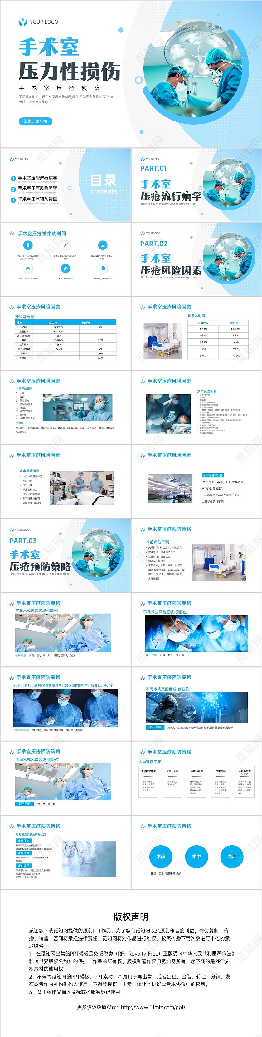 蓝色实拍手术室压力性损伤