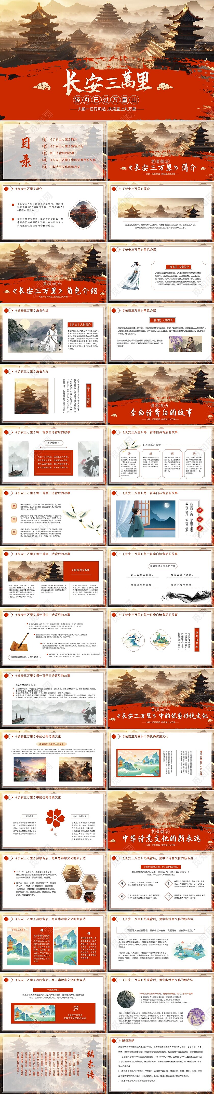 长安三万里动漫简介电影分享国潮李白诗歌PPT