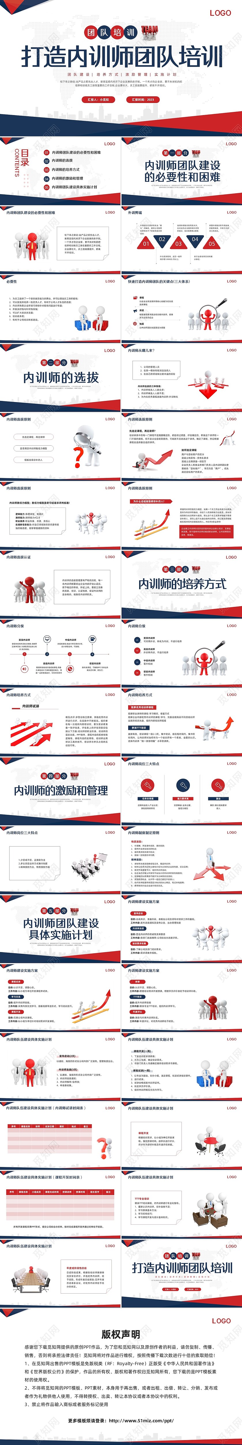 蓝粉简约打造内训师团队培训PPT模板宣传PPT动态PPT