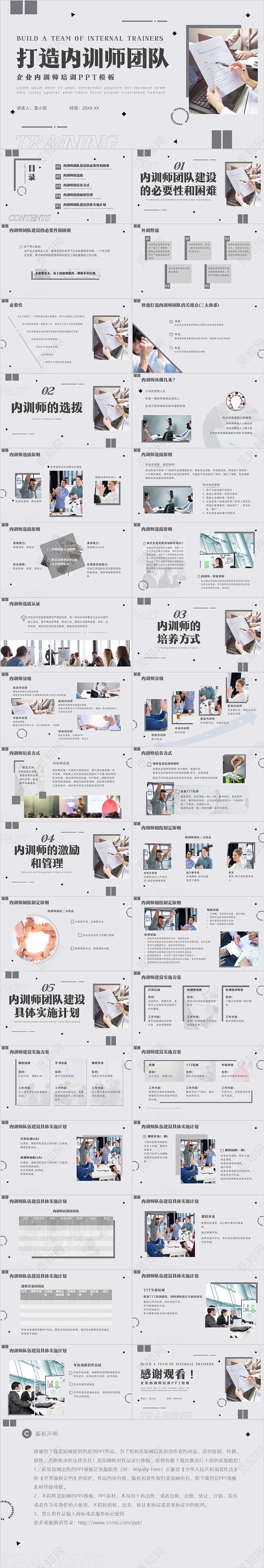 灰色商务形状风如何打造内训师团队