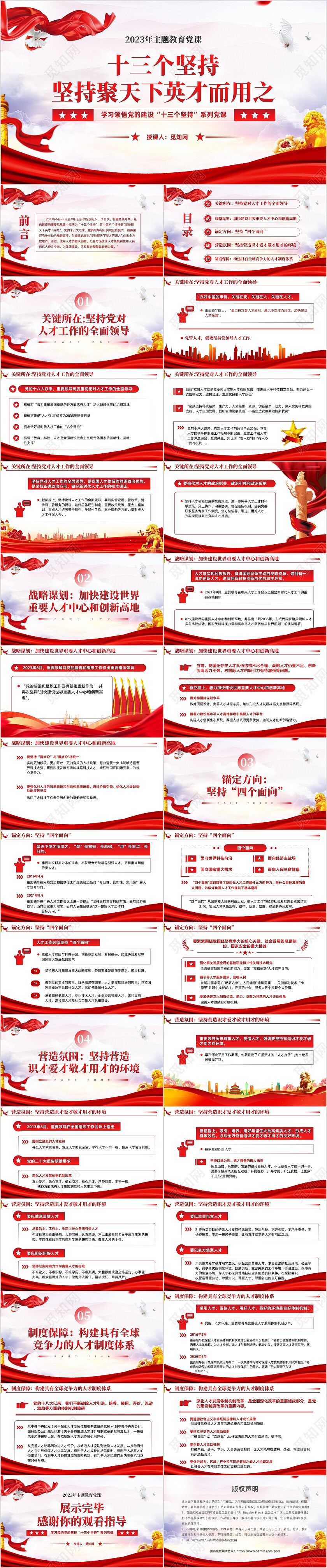 坚持聚天下英才而用之十三个坚持党的建设思想党课ppt课件党建