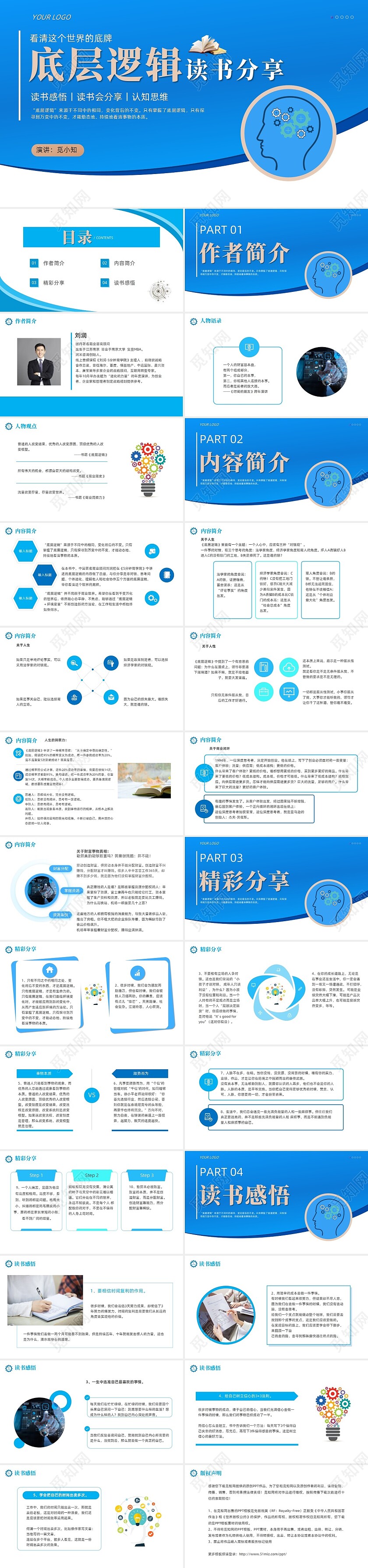 简约风高端商务底层逻辑读书分享会读书笔记PPT课件
