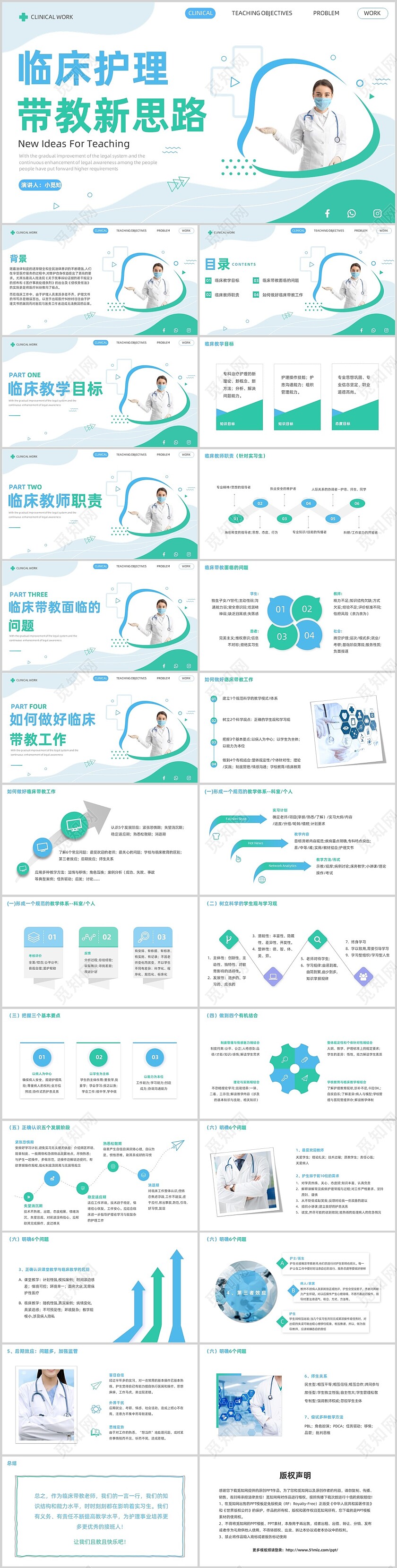 商务蓝色渐变临床护理带教新思路医疗培训PPT临床教师培训PPT