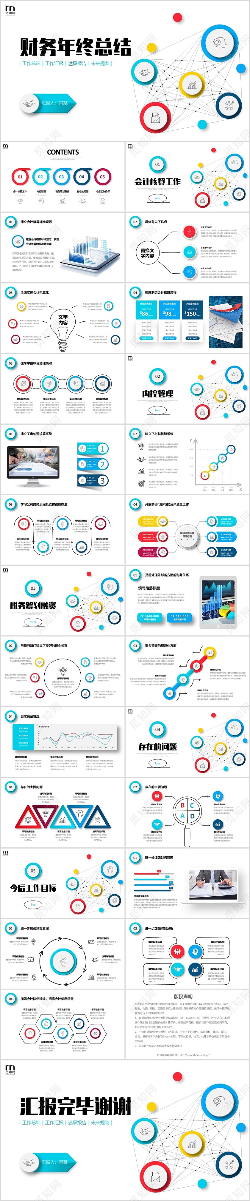 微立体公司财务部年终工作总结报表预决算PPT年终总结