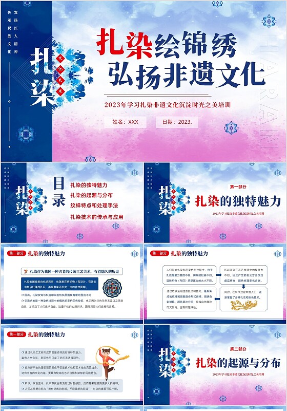 2023年扎染非遗文化知识培训PPT课件非遗非遗文化非物质文化遗产