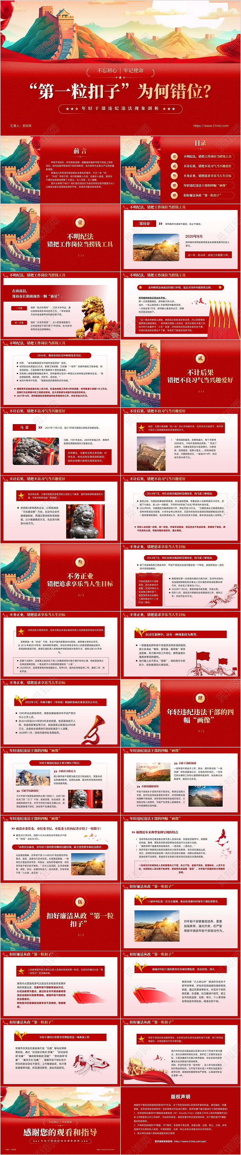 红色党建第一粒扣子为何扣错位青年干部廉洁教育党课课件PPT