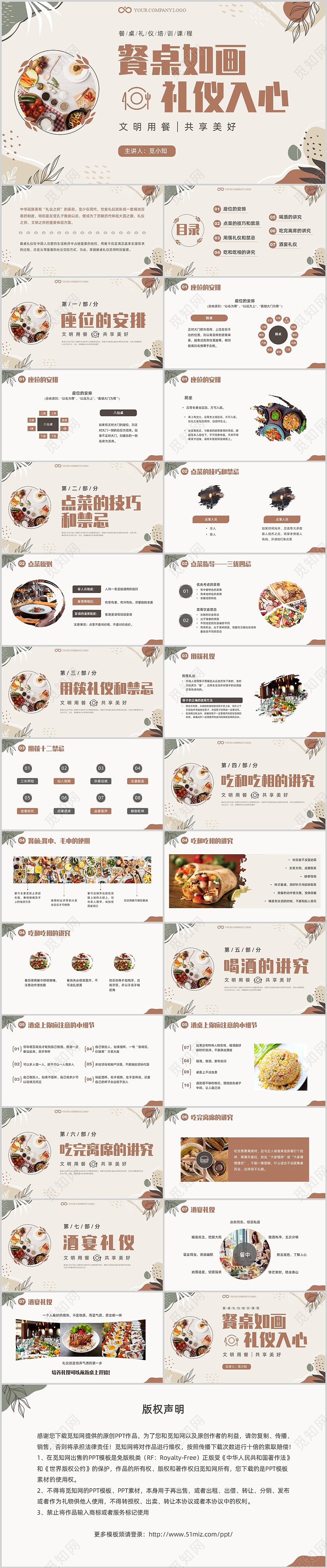 莫兰迪礼仪培训餐桌礼仪培训课件