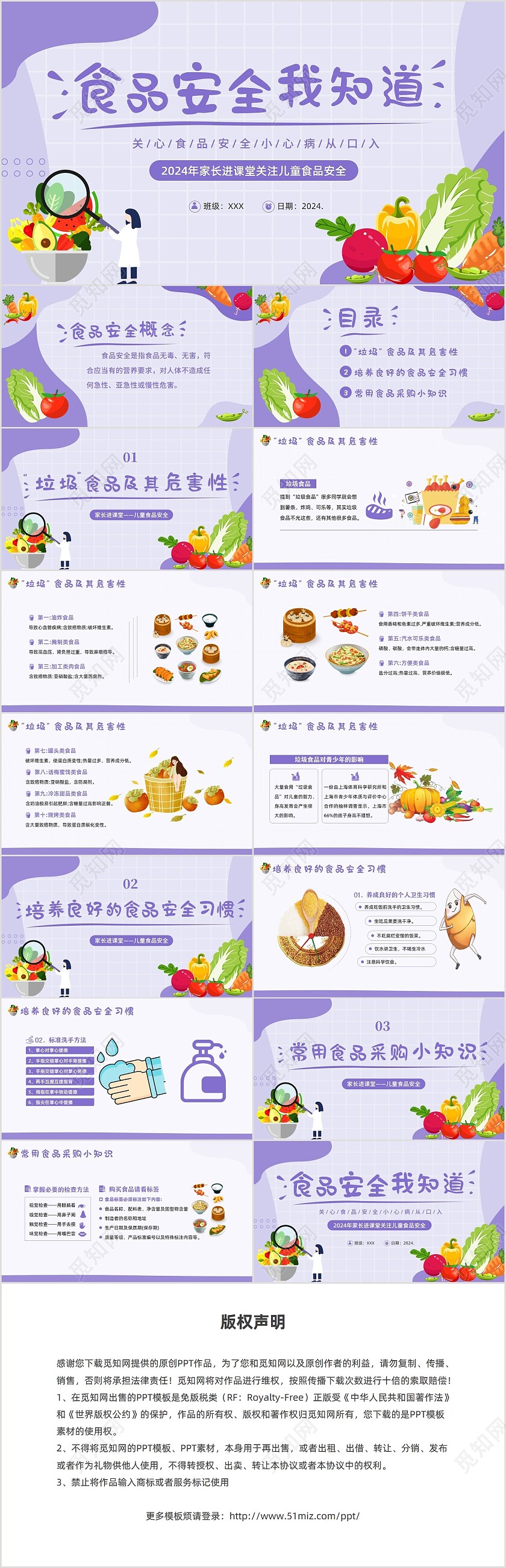 2024年食品安全幼儿园主题班会家长会PPT课件家长进课堂