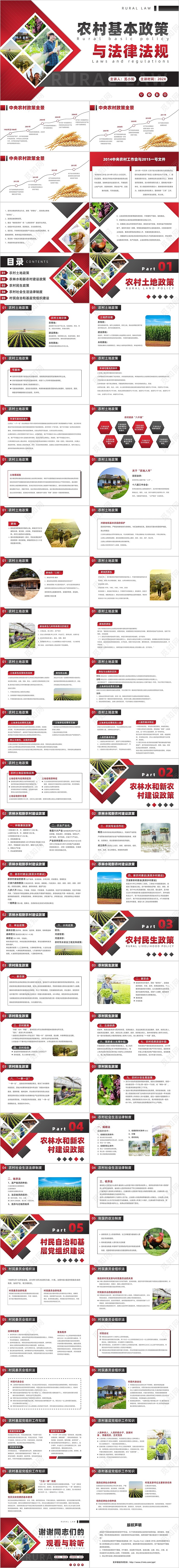 简约风农村法律普及PPT模板