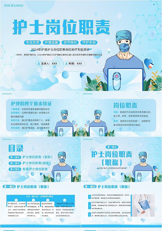 2024年护士岗位职责培训PPT课件