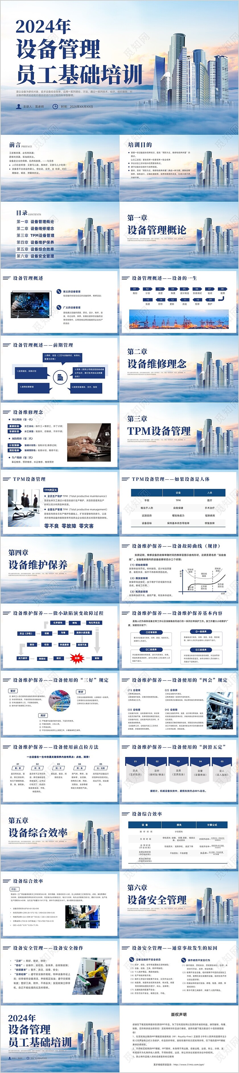 蓝色简约风设备管理培训课件