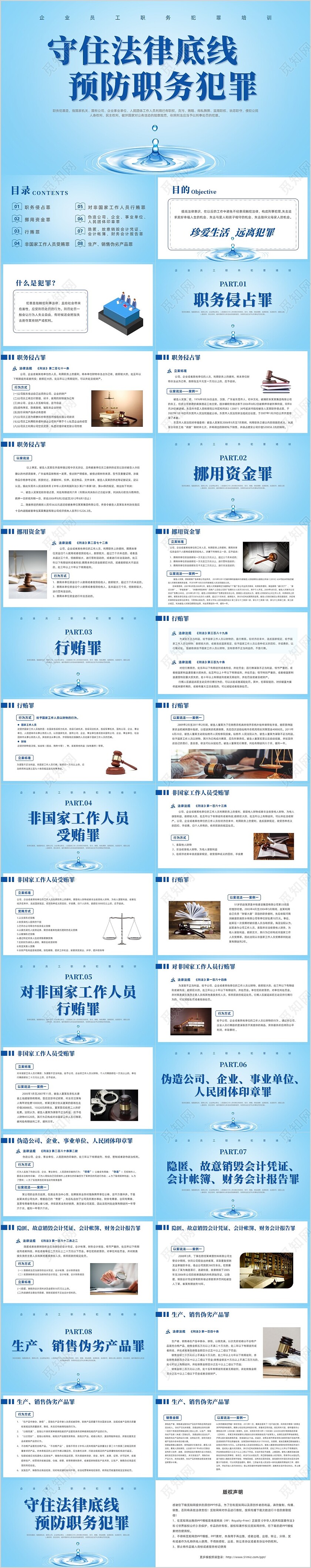 蓝色简约风预防职务犯罪培训课件