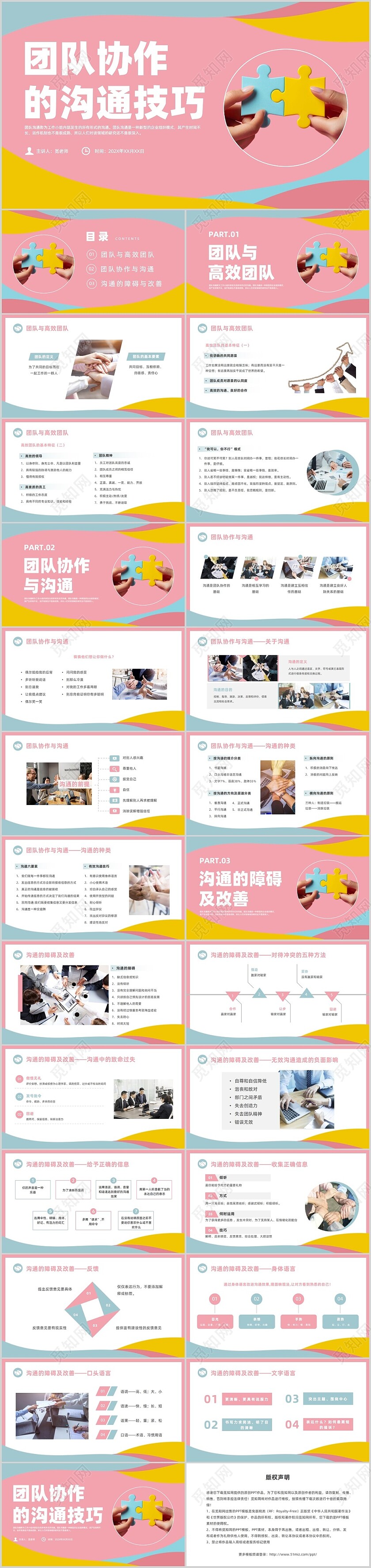 红色简约风团队合作和沟通培训课件沟通技巧