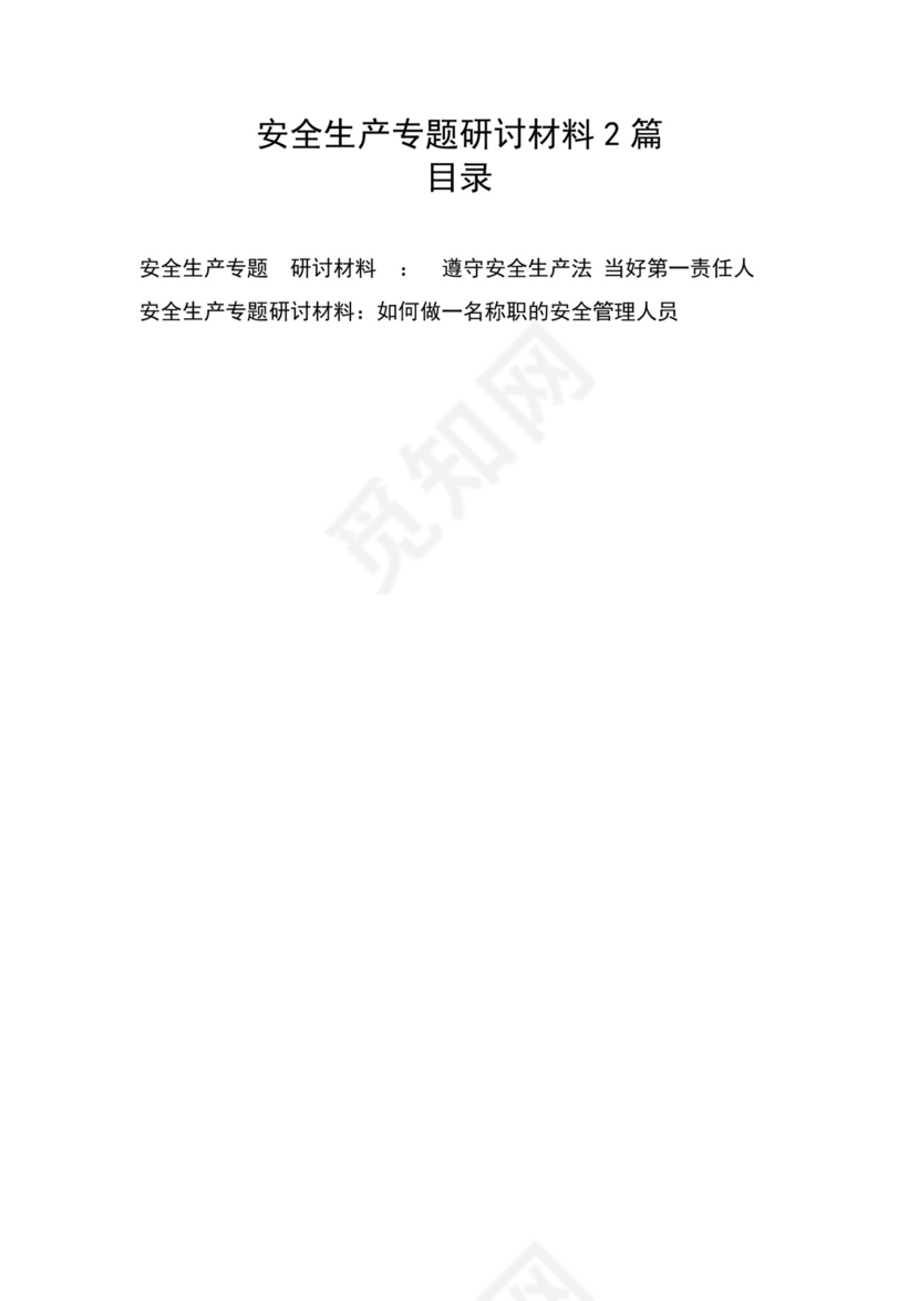 安全生产专题研讨材料2篇.docx