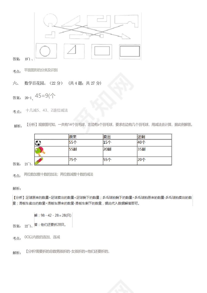 江西省南昌市一年级下册数学期末试卷.docx