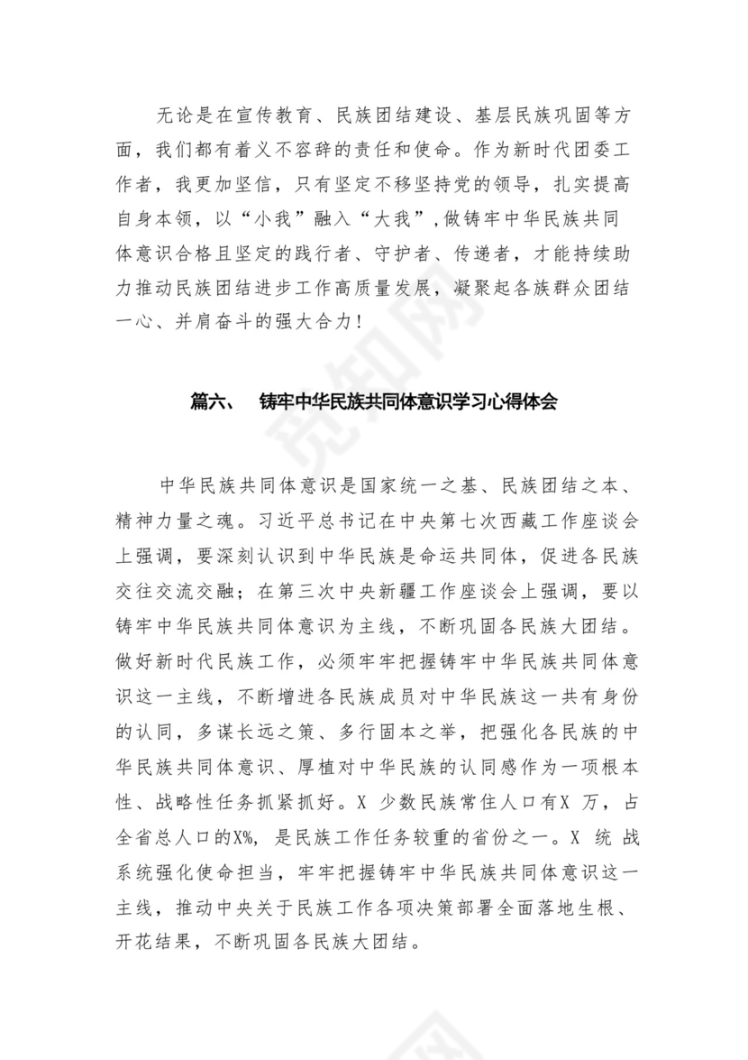 《铸牢中华民族共同体意识推进新时代党的民族工作高质量发展》学习心得研讨发言材料13篇（精选版）.docx