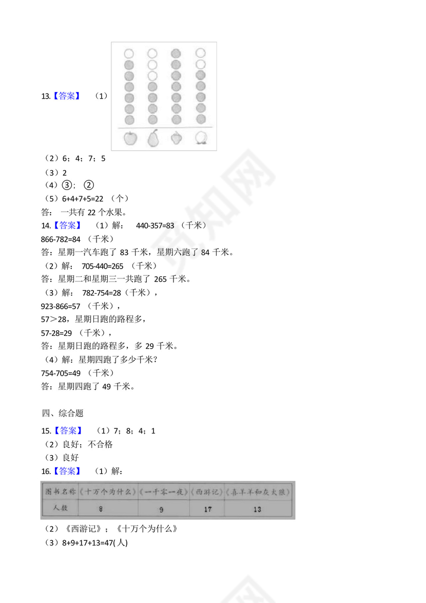 人教版小学二年级数学下册第一单元测试卷(含答案解析).docx