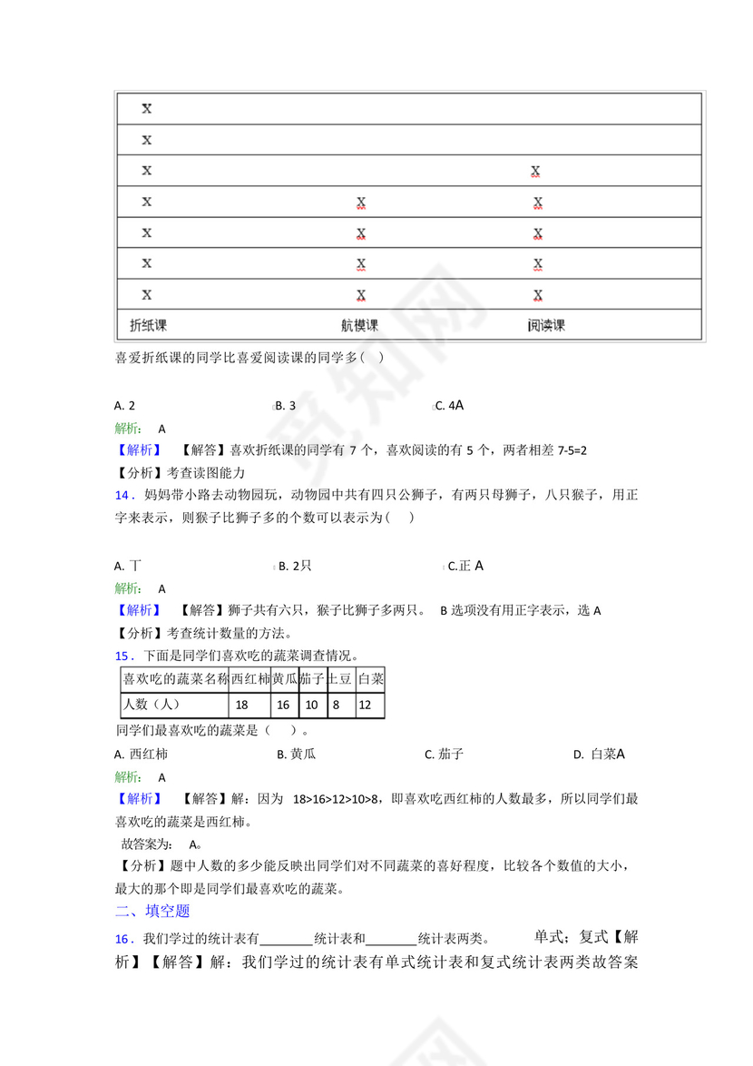 小学数学二年级下册第一单元测试卷(含答案解析).docx