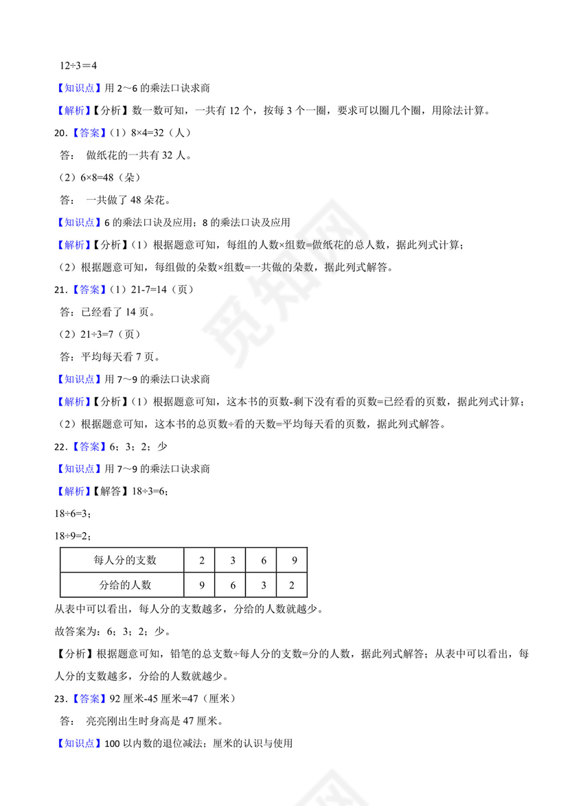 江苏省徐州市贾汪区2020-2021学年二年级上学期数学期末试卷.docx