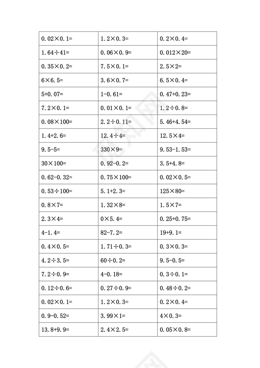 五年级口算题1000题大全(打印版).doc