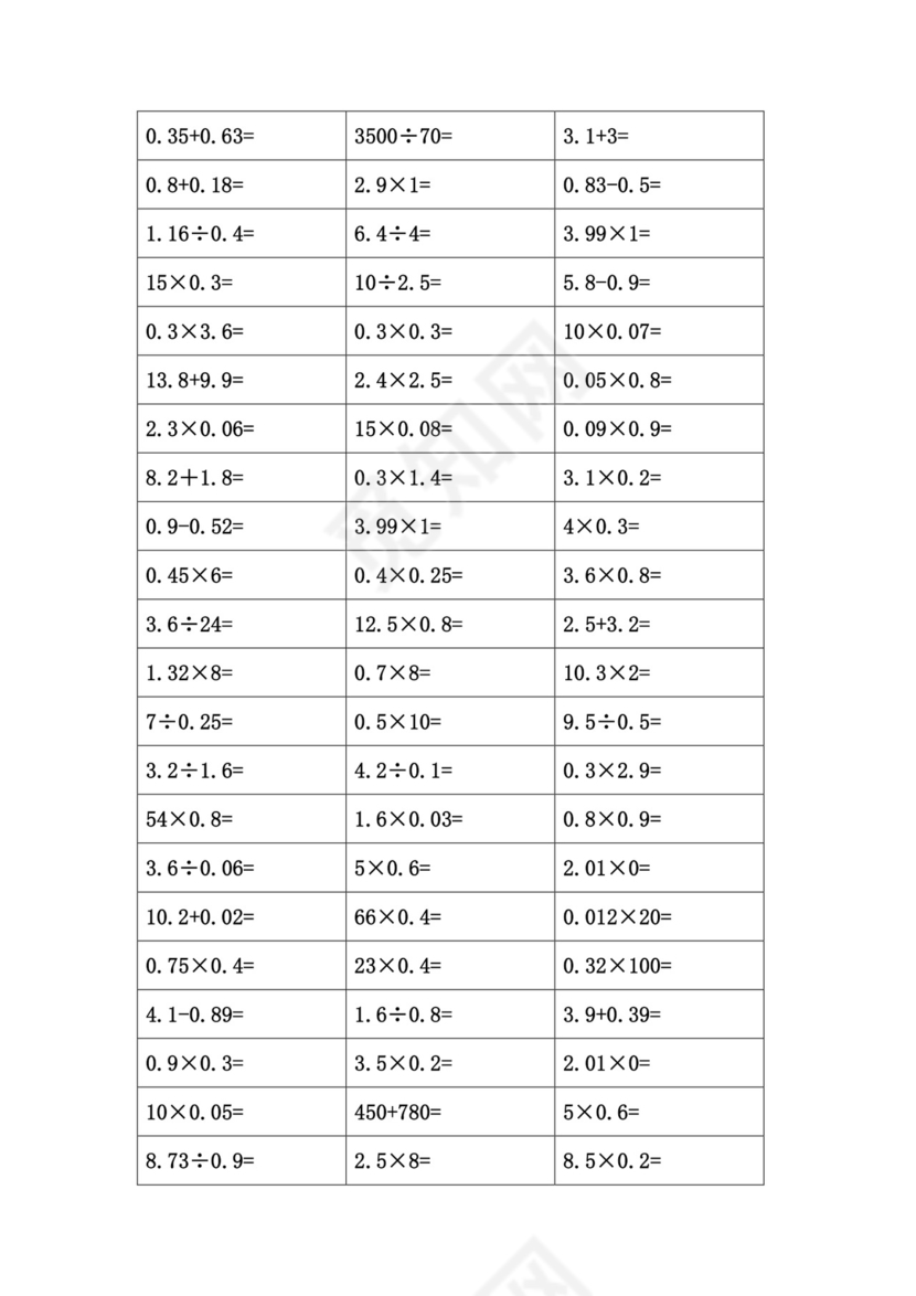 五年级口算题1000题大全(打印版).doc