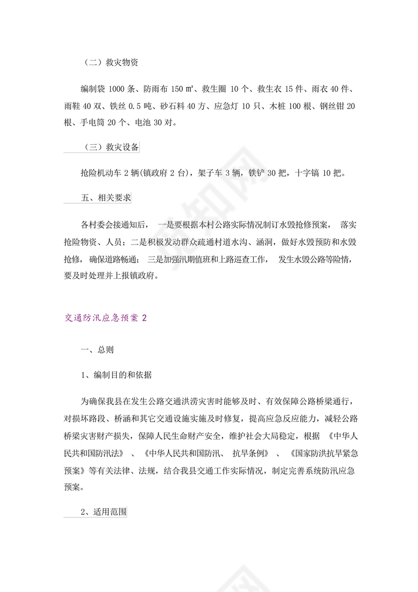 交通防汛应急预案.docx