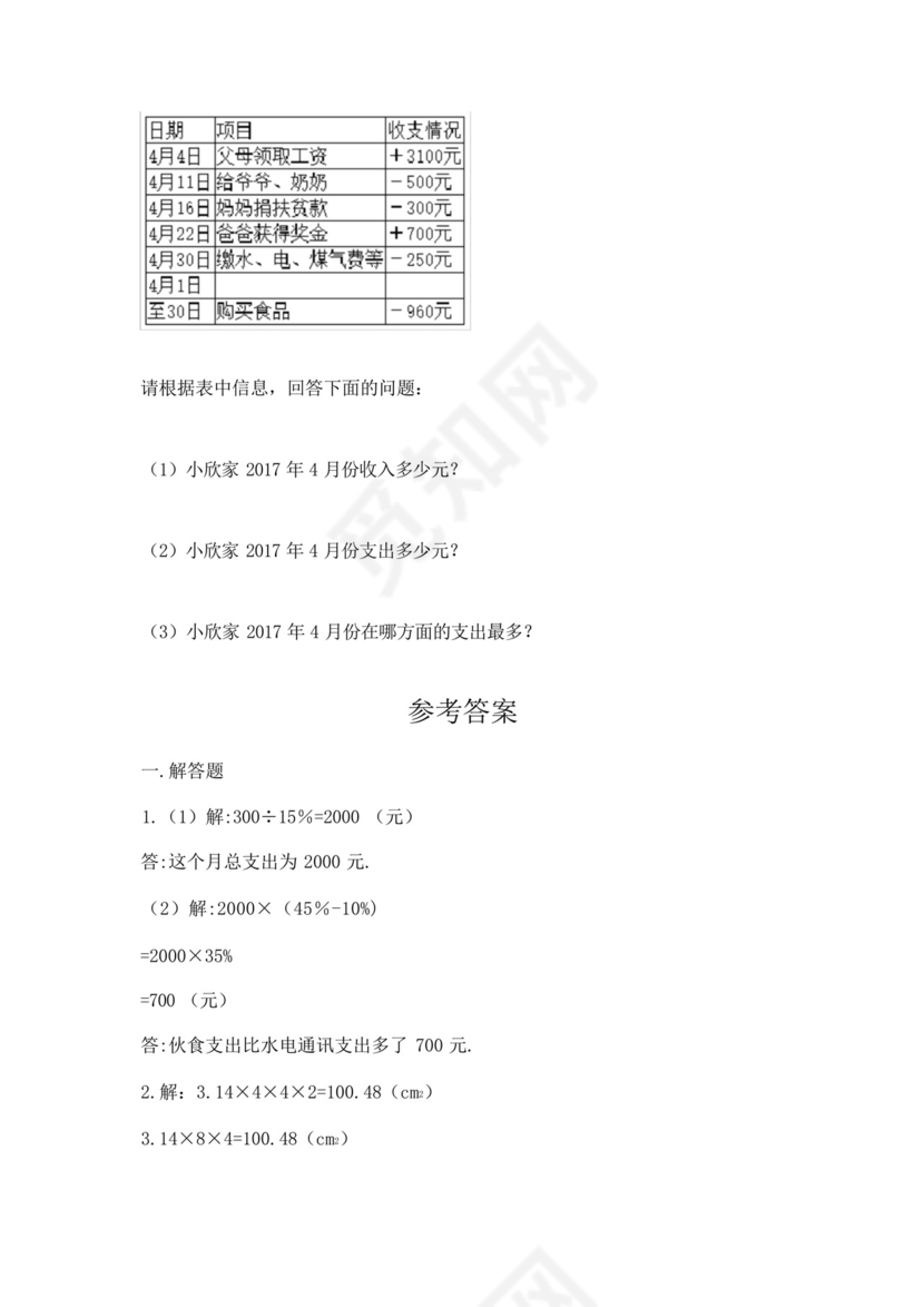 人教版六年级下册数学应用题40道及参考答案(考试直接用).docx