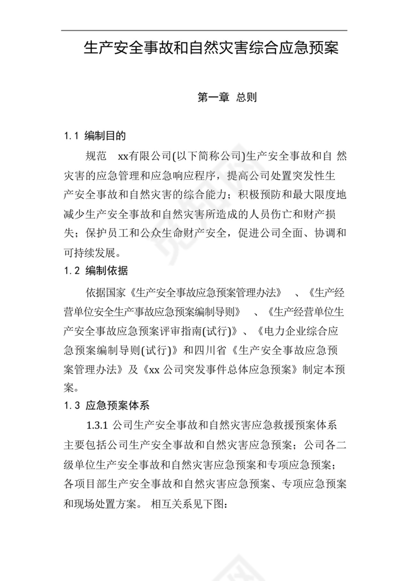 公司生产安全事故和自然灾害综合应急预案.docx