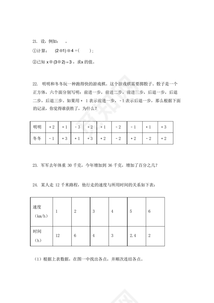 六年级人教版数学下册应用题课堂知识练习题.docx