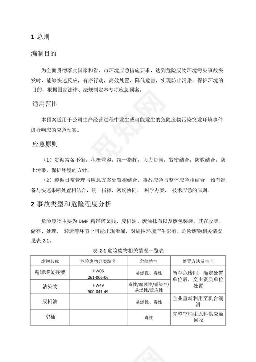 危废泄漏专项应急预案.docx