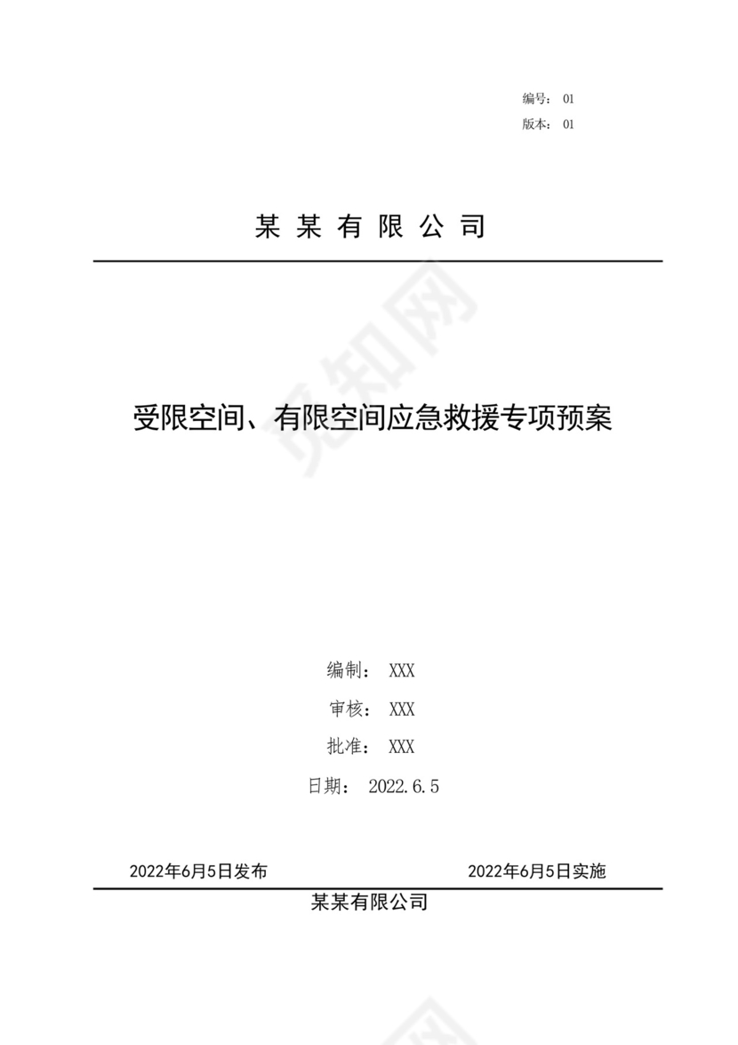 受限空间、有限空间应急救援专项预案.docx
