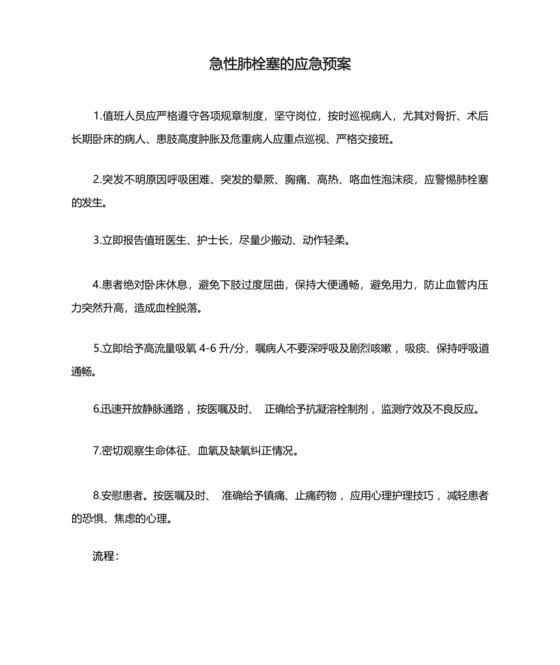 急性肺栓塞的应急预案.docx