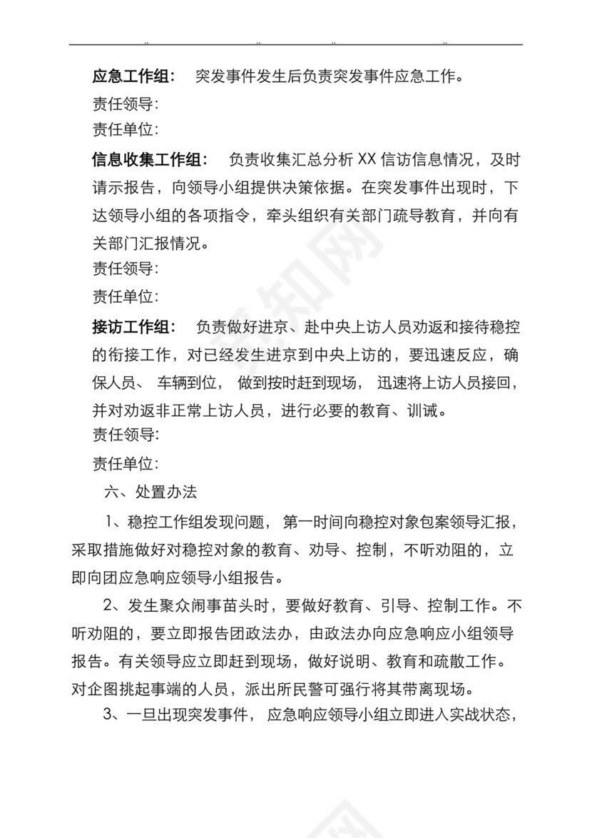 方便的信访工作应急处置预案.docx