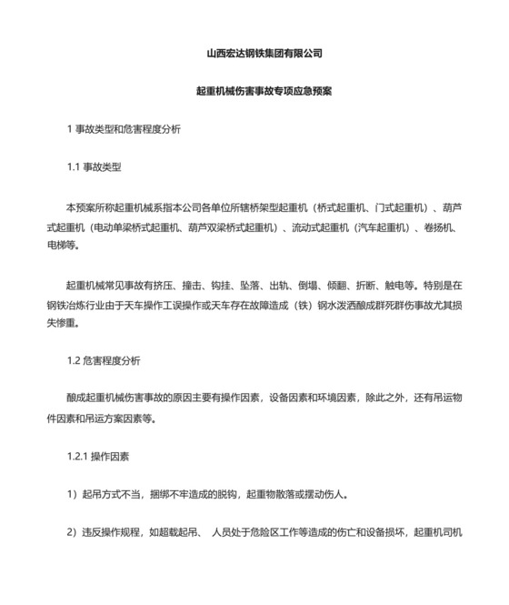 起重机械伤害事故专项应急预案.docx